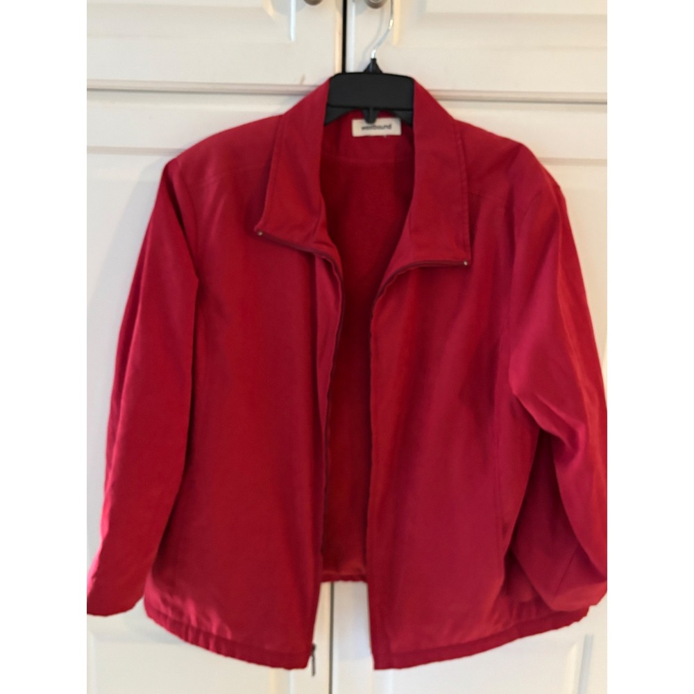 Westbound Women Red‎ Zip Up Lightweight Jacket Casual Activewear Size Medium